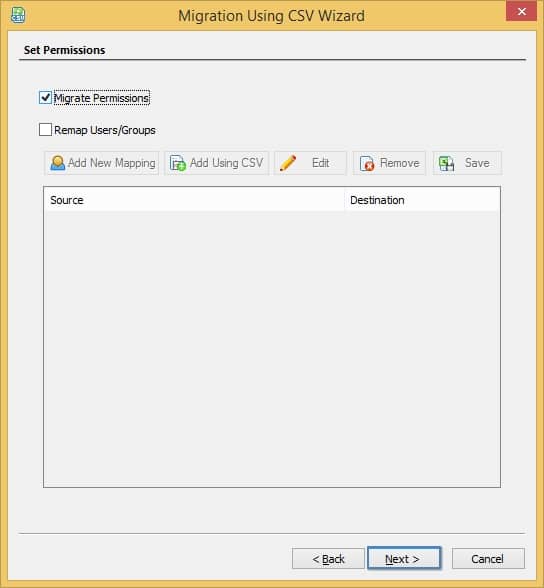 select Migrate Permissions if you want 